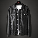 80's Leather Jacket Autumn and Winter Men's Leather PU Biker's Leather Jacket