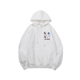 Autumn And Winter Cartoon Astronaut Arrow Velvet Padded Hooded Sweatshirt Men And Women Same Style
