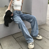 Harajuku Clothing Men Classic Retro Pants Straight Leg Pan Summer Jeans Men and Women Loose Wide Leg Pants