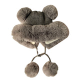 Toque Knitted Woolen Cap Women's Autumn and Winter Plush Warm Hat
