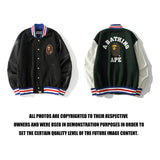 A Ape Print Jacket Men's and Women's Youth Fashion Street Baseball Jacket Jacket