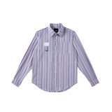 Men Shacket Long Sleeve Autumn Shirt Autumn Vintage Contrast Color Stripes Loose Shirt