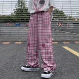 Harajuku Clothing Men Classic Retro Pants Straight Leg Pan Summer Retro Casual Pants Men and Women Loose-Fitting Wide-Leg Trousers