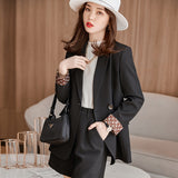 Women Pants Suit Uniform Designs Formal Style Office Lady Bussiness Attire Purple Blazer Spring and Autumn Fashion Casual Set