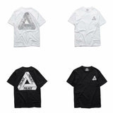 Palace T Shirt Men's Half Sleeve Loose Reflective Triangle Round Neck Men's and Women's Short Sleeve