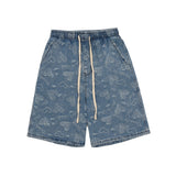 Men Jean Shorts Old Denim Shorts Men's Loose Straight Shorts Summer Bermuda Shorts