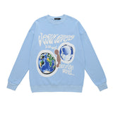 Men Fall Outfits Vintage Floral Print Long Sleeves T-shirt Loose Sweater