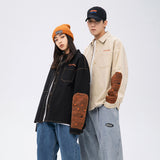 Men Shacket Long Sleeve Autumn Shirt Vintage Paisley Patchwork Retro Work Clothes Shirt Men's Long Sleeve Jacket Student Top