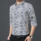 Men Shirt Fashion Slim Fit Shirt Short Sleeve Shirt Large Size Casual Top Spring Printed Shirt Men Casual Slim-Fit Shirt Men's Fashion Wear