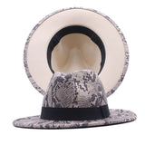 Bullhide Denim Hat Spring, Autumn and Winter Woolen Denim Hat Snakeskin Pattern Top Hat