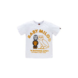A Ape Print Baby Milo for Kids T Shirt Children's Clothing Short Sleeve Baby Milo Owl Bronzing Cotton T-shirt Men and Women