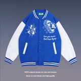 Men Fall Outfits Baseball Uniform Autumn Sports Casual Jacket Loose Couple Jacket