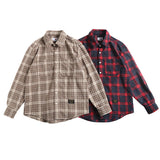 Men Shacket Long Sleeve Autumn Shirt Autumn Plaid Youth Long Sleeve Shirt