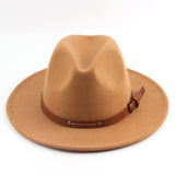 Fedora Hat Flat Top Jazz Top Hat Autumn and Winter Men and Women British Woolen Hat