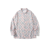 Mens Fall Outfits Vintage Long Sleeve Printed Shirt Loose Baggy Couple Shirt