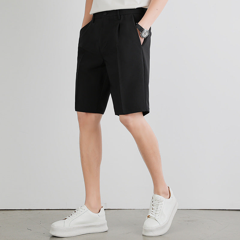 Men Bermuda Shorts Suit Shorts Summer Outer Wear Middle Pants Men's Fashion Brand Loose-Fitting Casual Suit