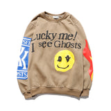 Justin Bieber Drew House Sweatshirts Hoodie Kanye Big Talker Men and Women Smiley Flame Graffiti Letter Printed Crew Neck Sweatshirt Long Sleeve Coat