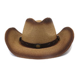 Wester Hats Spring and Summer Western Men and Women Straw Cowboy Hat Outdoor Seaside Sun Protection Hat Beach Hat