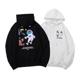 Autumn And Winter Cartoon Astronaut Arrow Velvet Padded Hooded Sweatshirt Men And Women Same Style