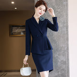 Women Pants Suit Uniform Designs Formal Style Office Lady Bussiness Attire Slim Fit Work Clothes Autumn and Winter