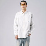 Men Shacket Long Sleeve Autumn Shirt Japanese Style Simple Versatile Long Sleeve Shirt Loose Student Shirt Coat Top Men