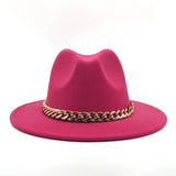 Fedora Hat Golden Chain Woolen Top Hat Fedora Hat Top Hat