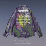 Men Fall Fall Hip Hop Smiley Graffiti Printing Plaid Long Sleeve Shirt