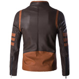 Two Tone Leather Jacket Autumn the Wolverine Leather Motorcycle Motorcycle Clothing Coat Men's Youth PU Leather Jacket