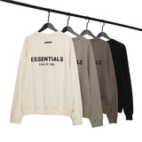 Fog Essentials Long Sleeve round Neck Sweatshirt Double Line Back Letter Crew Neck Pullover and Fleece Sweater
