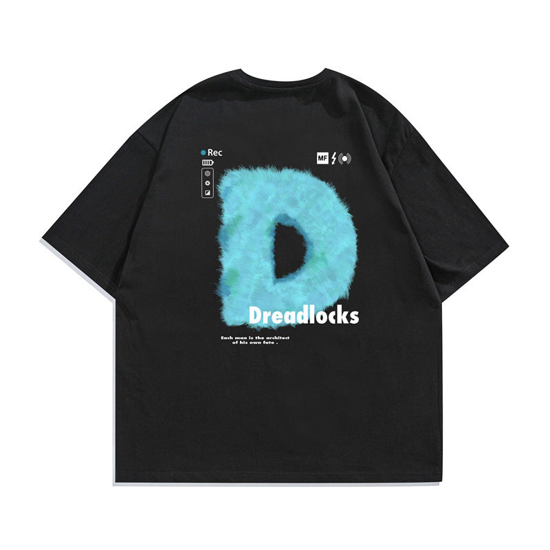 2022 Summer man t shirt Graffiti Letter Print Short-Sleeve