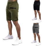 Men Shorts Sports Shorts Summer Men's Pocket Zipper Drawstring Sports Casual Shorts