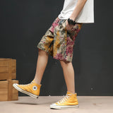 Men Jean Shorts Summer Men's Cotton Shorts Loose Large Size Shorts Camouflage Beach Pants