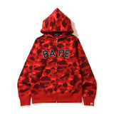 A Bath Ape Men's and Women's Camouflage Letters Cardigan Zipper Hoodie Sweater Coat