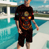 3D T Shirt Loose Printed Two-Piece Suit Shorts