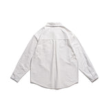 Men Shacket Long Sleeve Autumn Shirt Autumn Bear Embroidery Pocket Long Sleeve Top