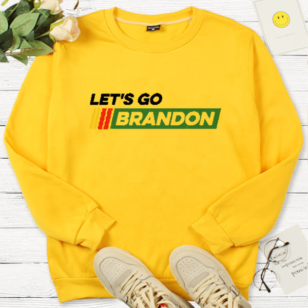Let's Go Brandon T Shirt Letter Casual Loose round Neck Sweater