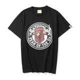 A Ape Print T Shirt T-shirt Short Sleeve Black Fashion Loose