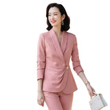 Women Pants Suit Uniform Designs Formal Style Office Lady Bussiness Attire Spring and Autumn Fashion Host Suit Overalls