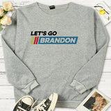 Let's Go Brandon T Shirt Letter Casual Loose round Neck Sweater