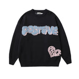 Men Fall Outfits Autumn and Winter Cute Bear Round Neck Pullover Knitted Top