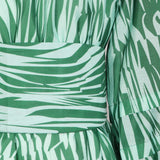 Green Fairycore Dress Wizard of Oz Summer Pure Color Fresh Single-Breasted Personality Waist-Controlled Lace-up Short Stitching Dress