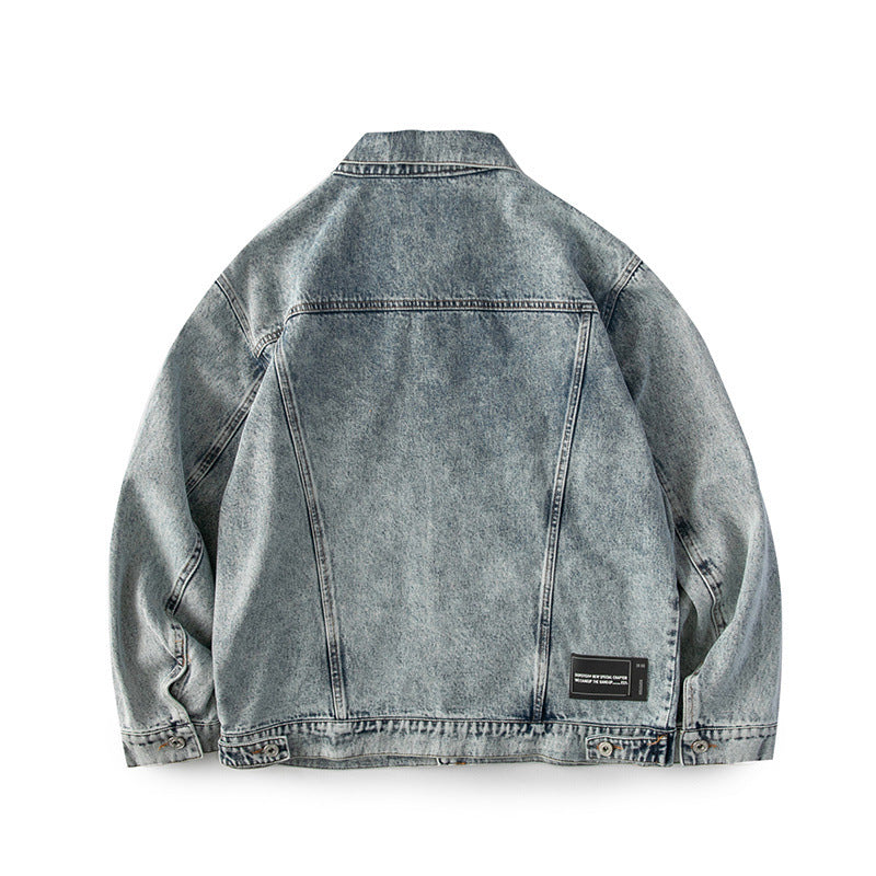 Spring Men's Vintage Top Plus Size Loose Denim Jacket Men Denim Jacket