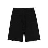 Mens Jean Shorts Dark Style Skeleton Printed Denim Shorts Men's Summer Bermuda Shorts Street Tide Brand Loose Straight Shorts