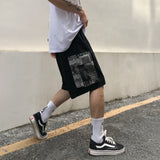 Harajuku Clothing Men's Casual Shorts Men's Summer I Retro Patchwork Casual Working Pants