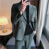 Men Suit Double Breasted Set Two-Piece Set