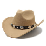 Wester Hats Ethnic Style Woolen Western Cowboy Top Hat Men Women Couples' Cap