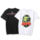 A Ape Print T Shirt Summer Pink Letter Print Short-Sleeve T-shirt