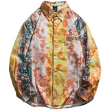 Men Shacket Long Sleeve Autumn Shirt Autumn Monochrome Multicolor Printing Casual Shirt