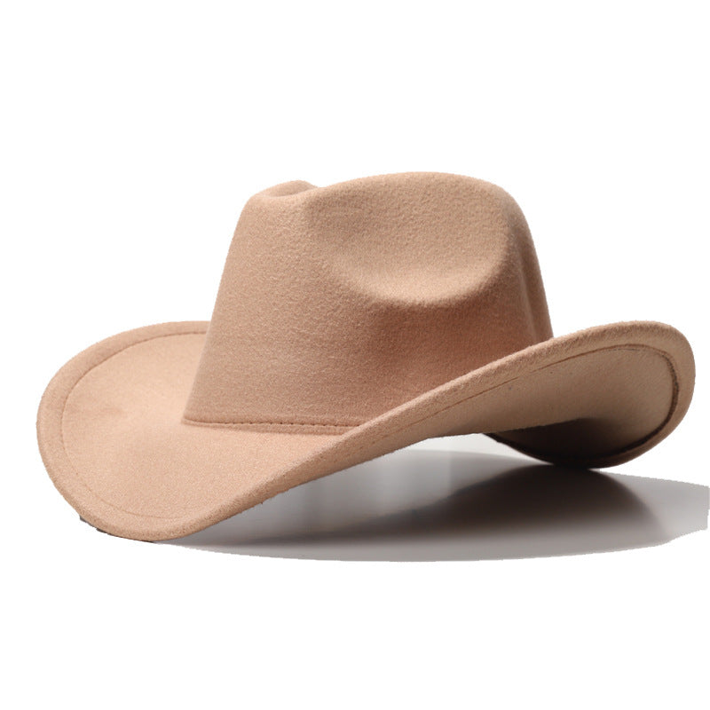 Fedora Hat Woolen Hat Style Western Big Cowboy Hat for Men and Women