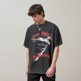 Present Letter Print T Shirt Present Metal Angel Print Short Sleeve T-shirt